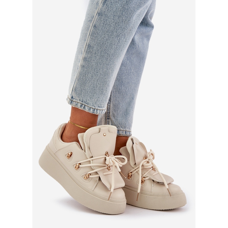 Sneakers Platform da Donna, Beige 1