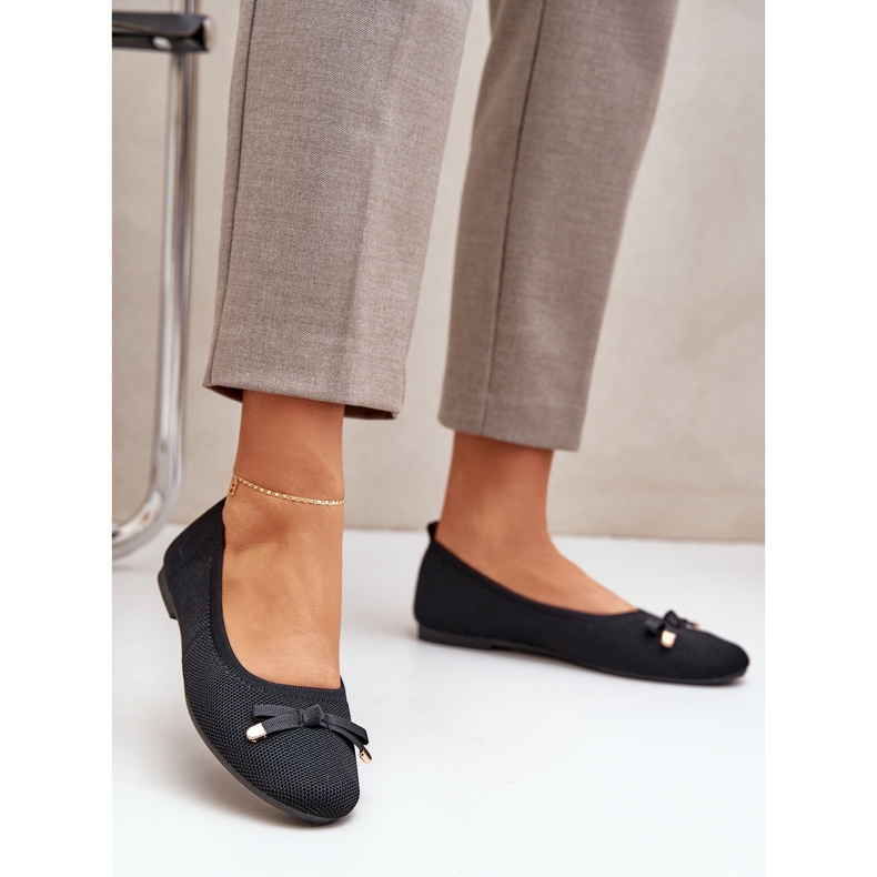 Mesh Ballerinas con un arco nero 2