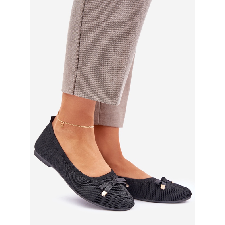 Mesh Ballerinas con un arco nero 1