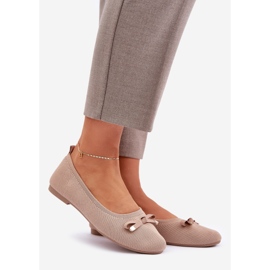 Mesh ballerinas con un bro beige 1
