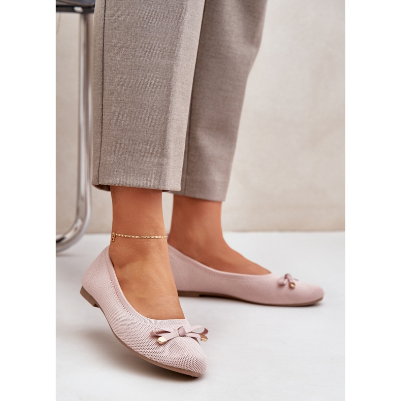 Mesh Ballerinas con un arco rosa 2