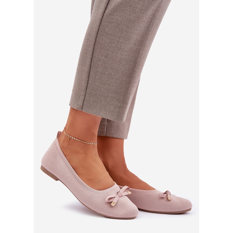 Mesh Ballerinas con un arco rosa 1