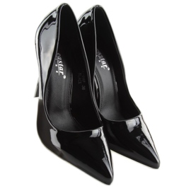 Tacchi alti da donna laccati neri LL-89P Nero 1