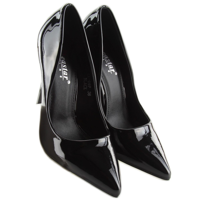 Tacchi alti da donna laccati neri LL-89P Nero 1
