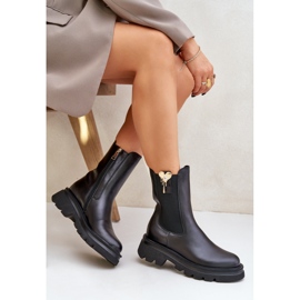 Stivaletti Chelsea in Pelle con Decorazione CheBello 4537 Nero 1