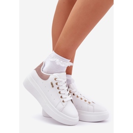 Sneaker femminili sulla piattaforma Eco Leather White bianca 1