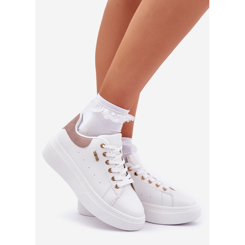 Sneaker femminili sulla piattaforma Eco Leather White bianca 1