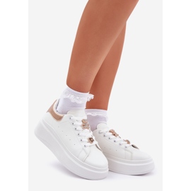 Sneaker femminili con spille bianche bianco 1