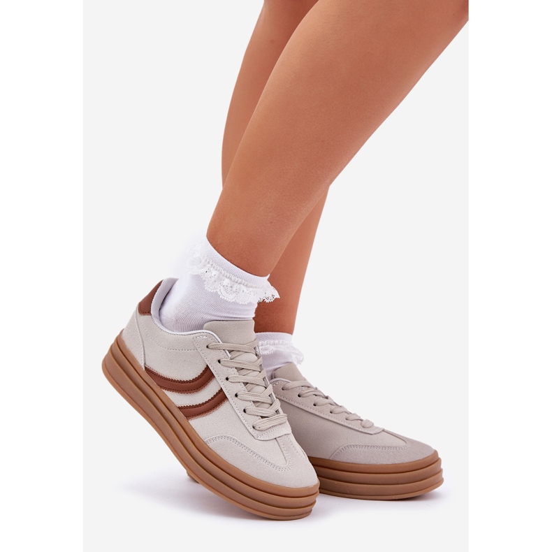 Sneaker eleganti sulla piattaforma grigia grigio 1