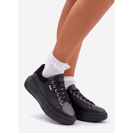 Sneaker da donna sulla piattaforma Eco Leather Black nero 1