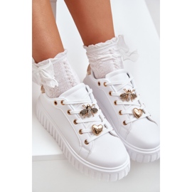 Sneaker femminili con spille bianche bianca 2