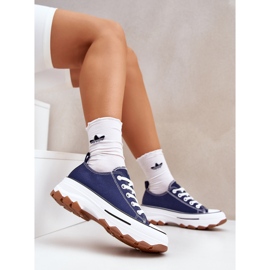 News Sneaker femminili basse sulla piattaforma blu navy 2