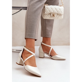 Pompe sul post Eco in pelle Sergio Leone Pearl beige 2