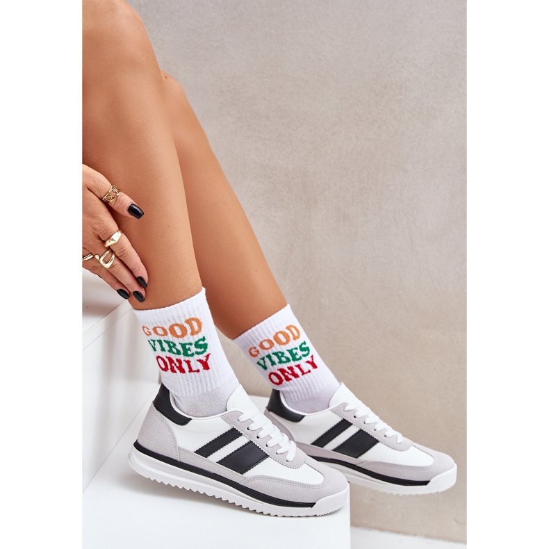 Scarpe sportive da ginnastica da donna, colore bianco bianca 2