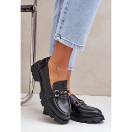 Mocassini da donna classici con eco in pelle nera nero 2