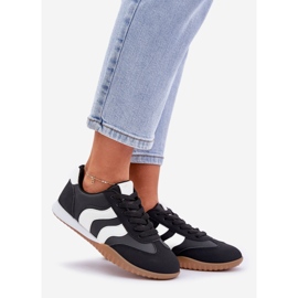 Sneaker da donna classiche con pelle nera in pelle ecologica nero 1