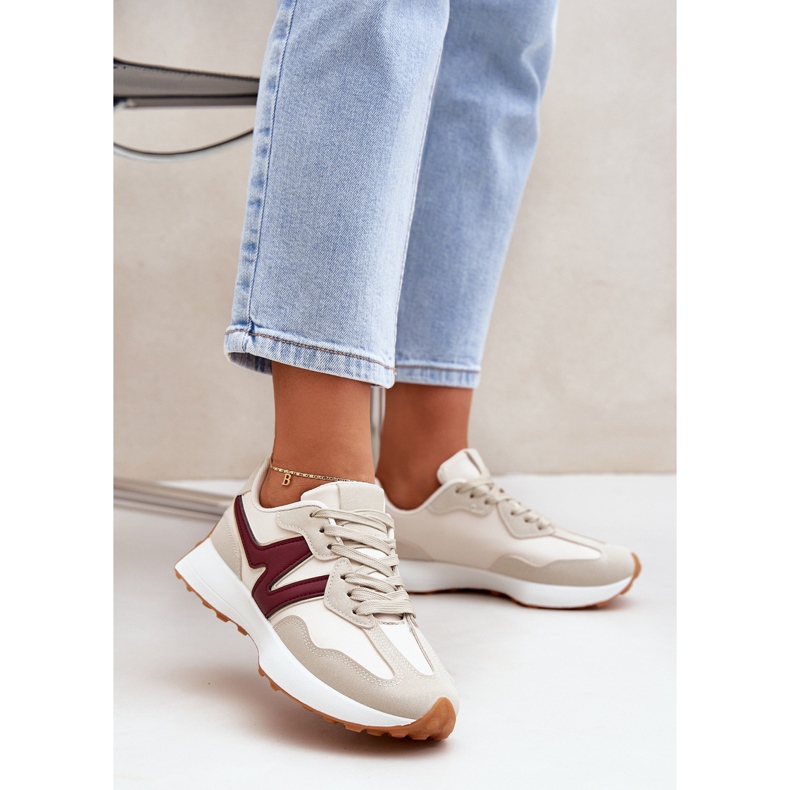 Scarpe sportive con sneaker beige-bord 2