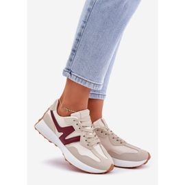 Scarpe sportive con sneaker beige-bord 1