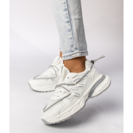 Sneaker sportive femminili-bianco e grigio bianco/grigio 1