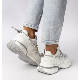 Sneaker sportive femminili-bianco e grigio bianco/grigio 2