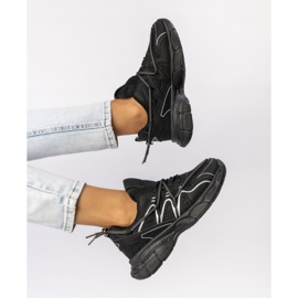 Sneaker nere femminili sulla piattaforma nero 2