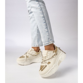 Sneaker sportive femminili beige-oro 1
