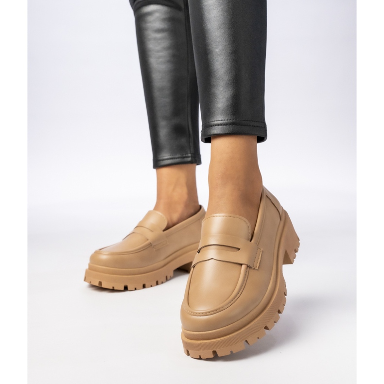 Mocassini da beige oscuri da donna 1