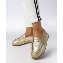 Mocassini metallici d'oro delle donne espadrille 2