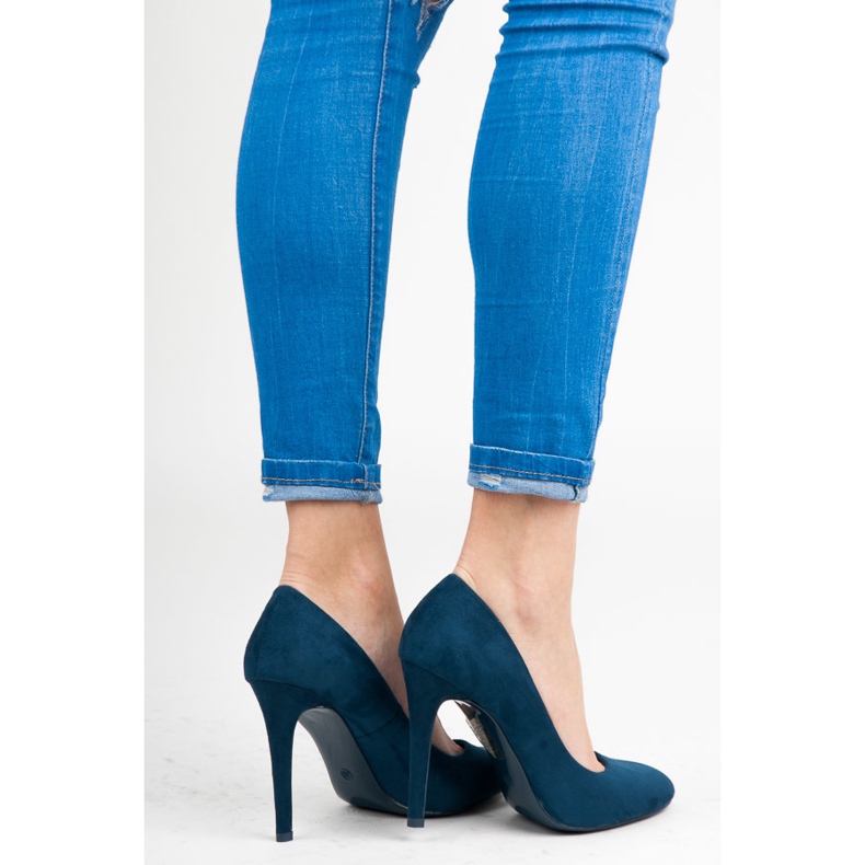 Vinceza Tacchi in pelle scamosciata blu 2