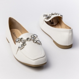 Mocassini da donna con decorazioni bianche bianca 1