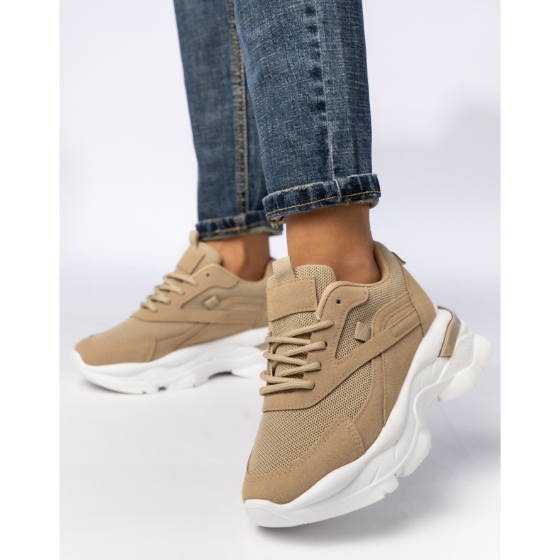 Sneaker sportive beige-khaki da donna 2