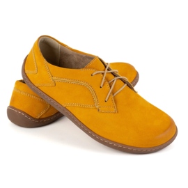 Olivier Scarpe in pelle minimalista a piedi nudi da donna 1082 senape nubuuk giallo 1