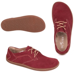Olivier Scarpe in pelle minimalista femminile a piedi 1082 BORDO NUBUK rosso 1