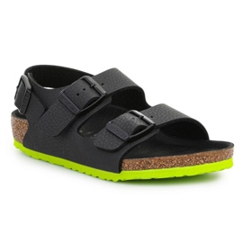 Sandali Birkenstock Milano Kinder 1022129 Desert Soil Black Lime nero 1