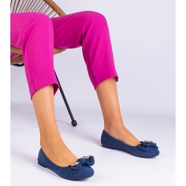 Ballerina classica blu scuro con un arco 1