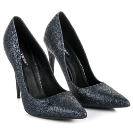 Vices Vizi dei tacchi glitterati nero 1