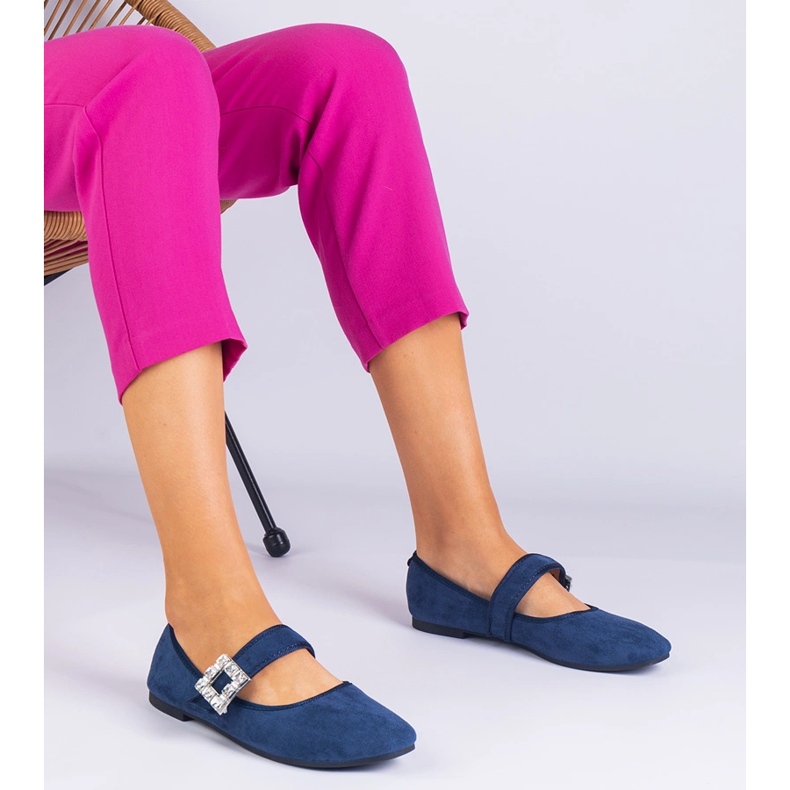 Balerina blu navy decorate con una fibbia con Crystaliki 1