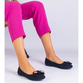 Ballerine classiche nere con un arco nero 1