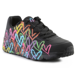 Skechers Schechers Uno Lte Scarpe - Spenling the Love 314064l -bkmt cuori colorati nero 1