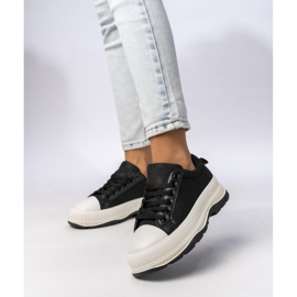 Sneaker femminili sulla piattaforma nera nero 2