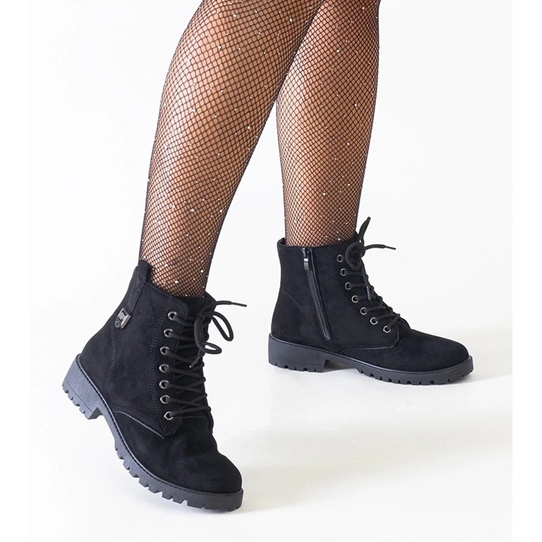 Décolleté a tacco basso in pelle scamosciata, classiche scarpe basse da donna nere nero 2