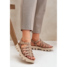 Sandali in pelle femminile zazoo 3695 beige 2