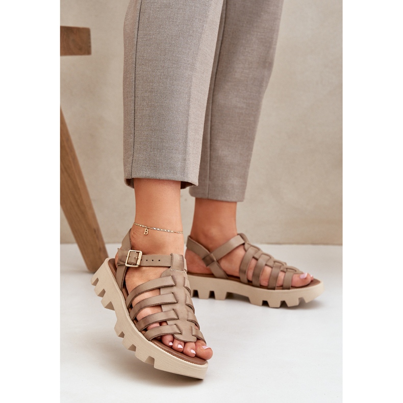 Sandali in pelle femminile zazoo 3695 beige 2
