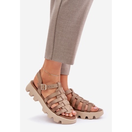 Sandali in pelle femminile zazoo 3695 beige 1