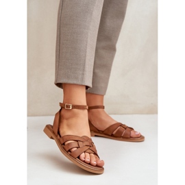 Zazoo 3688 CAMEL FAT FLAT COOCK SANDALS marrone 2