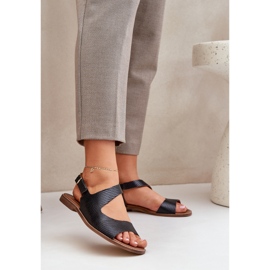 Lewski Shoes Sandali in pelle per la fibbia con pompare lewski 3041 nero 2
