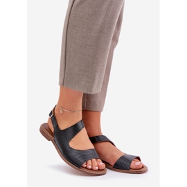 Lewski Shoes Sandali in pelle per la fibbia con pompare lewski 3041 nero 1