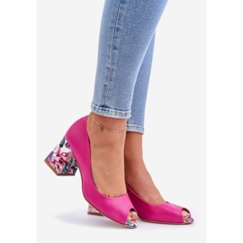 Lewski Shoes Pompe in pelle con un tacco decorativo Lewski Scarpe 2608/K Fuchsja rosa 1