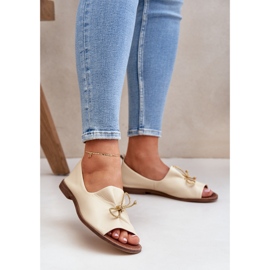 Zazoo 2660 in pelle ballerina da donna beige 2