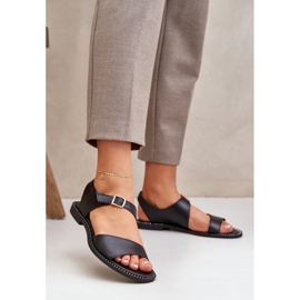 Zazoo 3014 Sandali piatti da donna nero 2